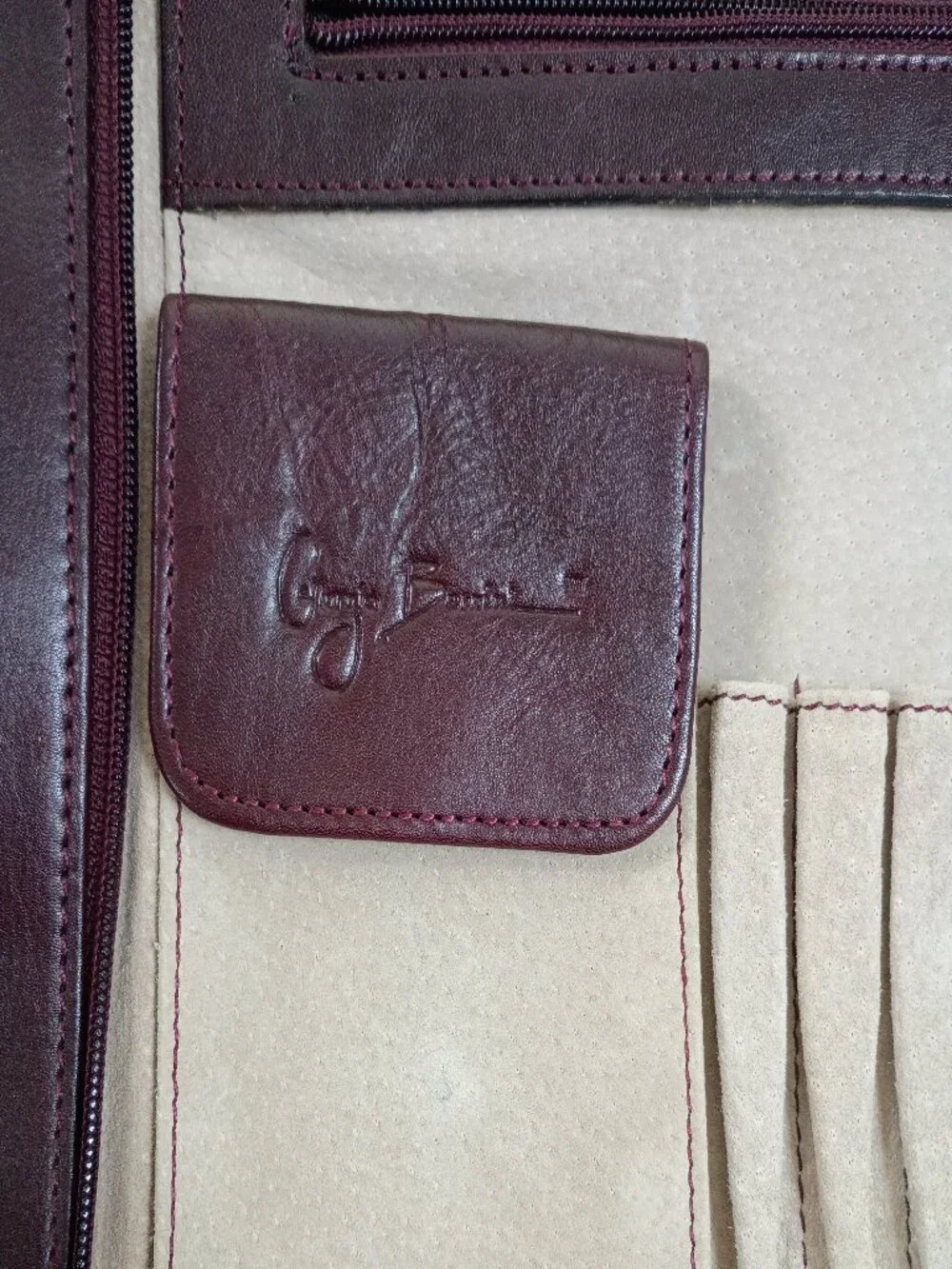 Vintage Giorgio Bernini Reddish-Brown Leather Briefcase Attache Bag Portfolio
